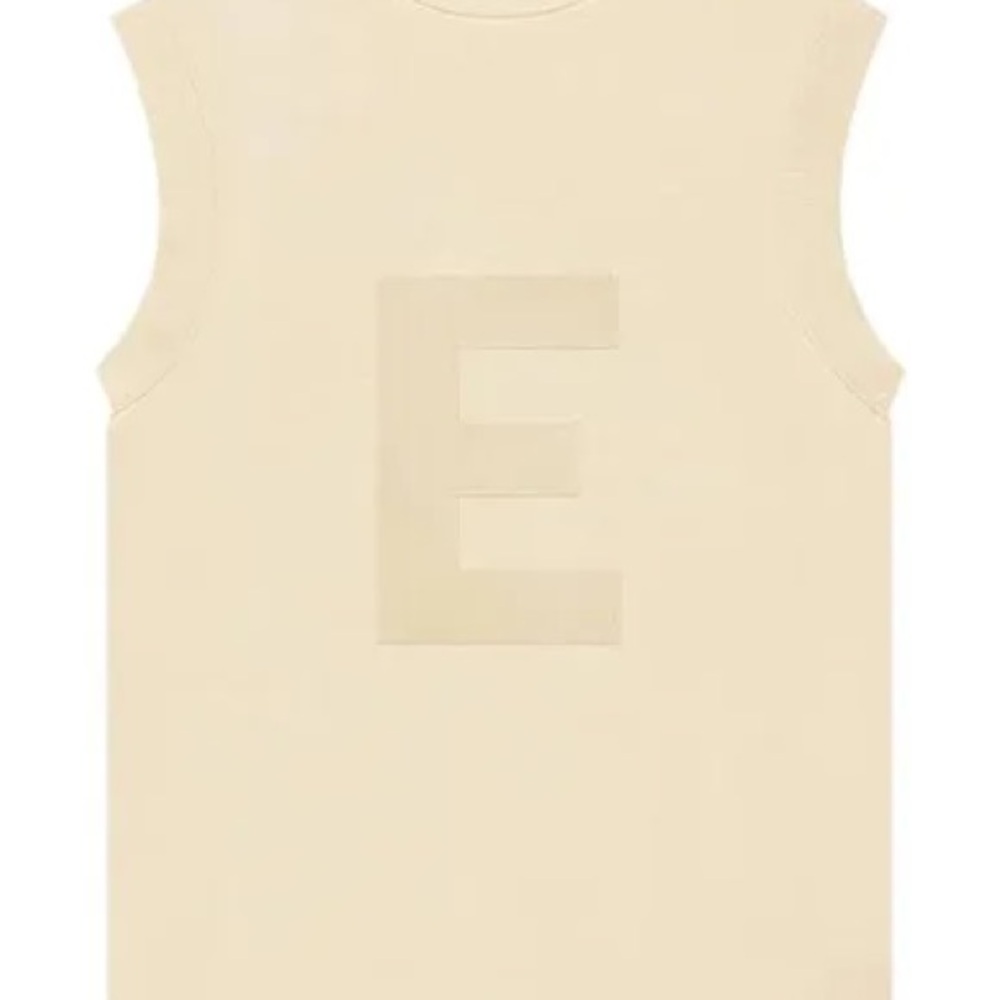 Fear of God Essentials Cream Vest with Bold Lettering